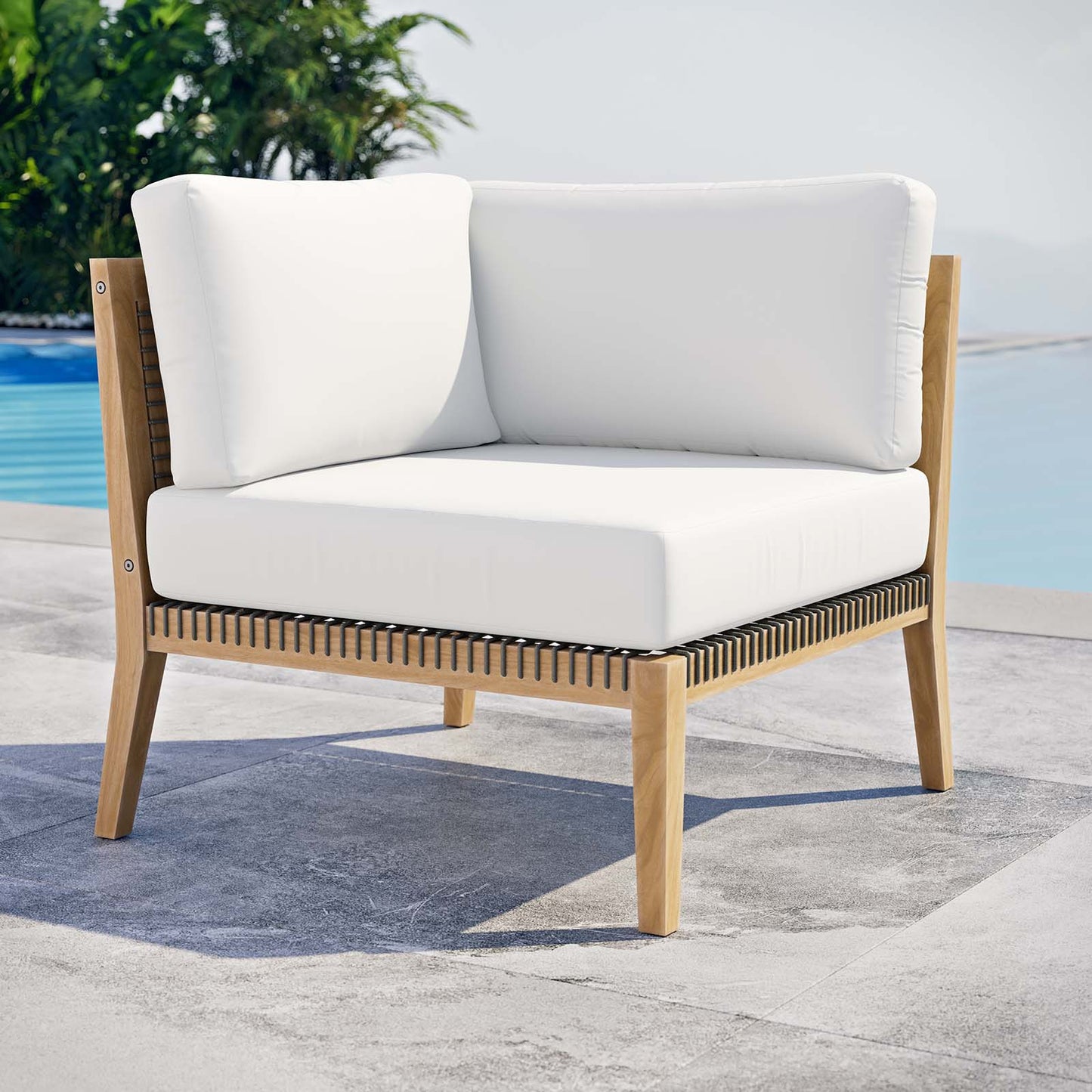 Clearwater Outdoor Patio Teak Wood Corner Chair By Modway - EEI-5855 | Outdoor Chairs | Modishstore - 28
