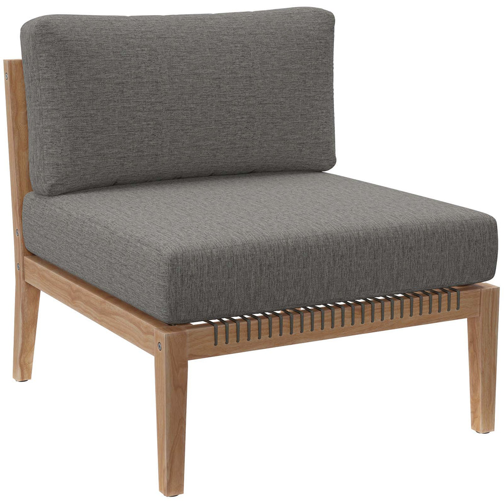 Clearwater Outdoor Patio Teak Wood Armless Chair By Modway - EEI-5856 | Outdoor Chairs | Modishstore - 2