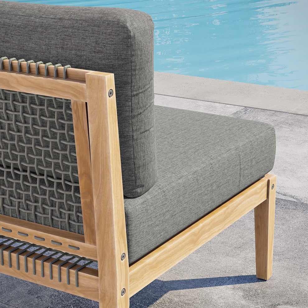 Clearwater Outdoor Patio Teak Wood Armless Chair By Modway - EEI-5856 | Outdoor Chairs | Modishstore - 7