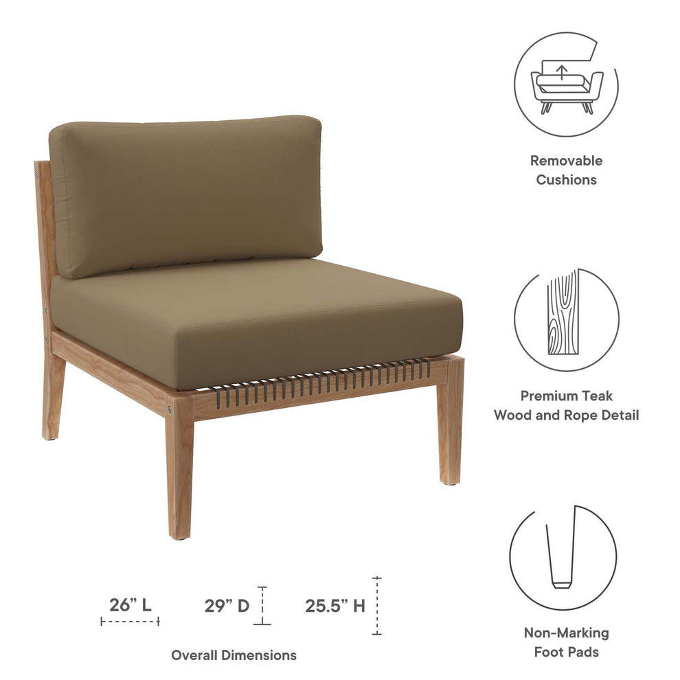 Clearwater Outdoor Patio Teak Wood Armless Chair By Modway - EEI-5856 | Outdoor Chairs | Modishstore - 12