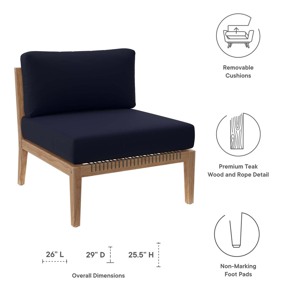 Clearwater Outdoor Patio Teak Wood Armless Chair By Modway - EEI-5856 | Outdoor Chairs | Modishstore - 19