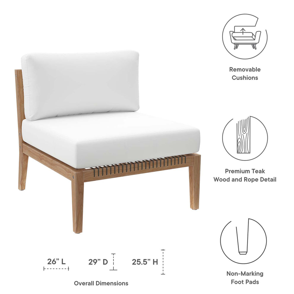 Clearwater Outdoor Patio Teak Wood Armless Chair By Modway - EEI-5856 | Outdoor Chairs | Modishstore - 26