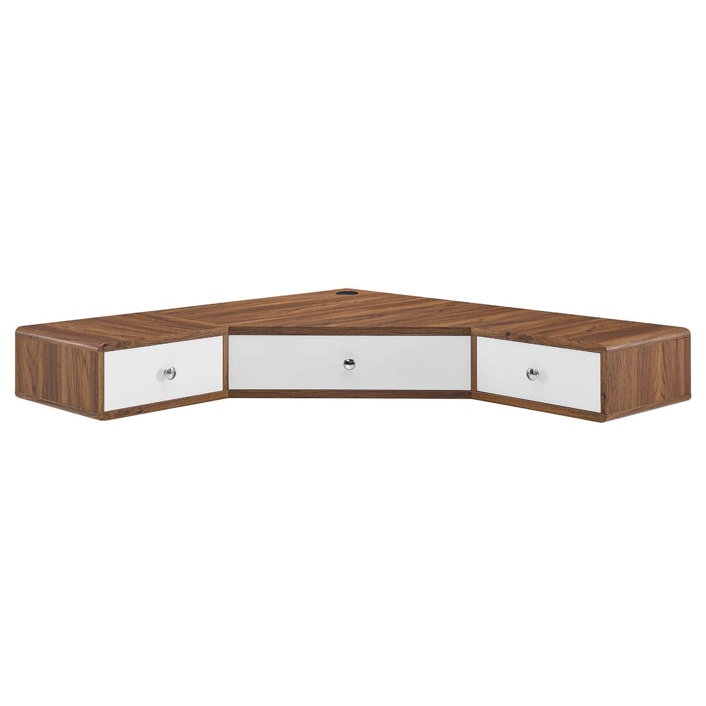 Transmit 47" Wall Mount Corner Walnut Office Desk By Modway - EEI-5862 | Desks | Modishstore - 3
