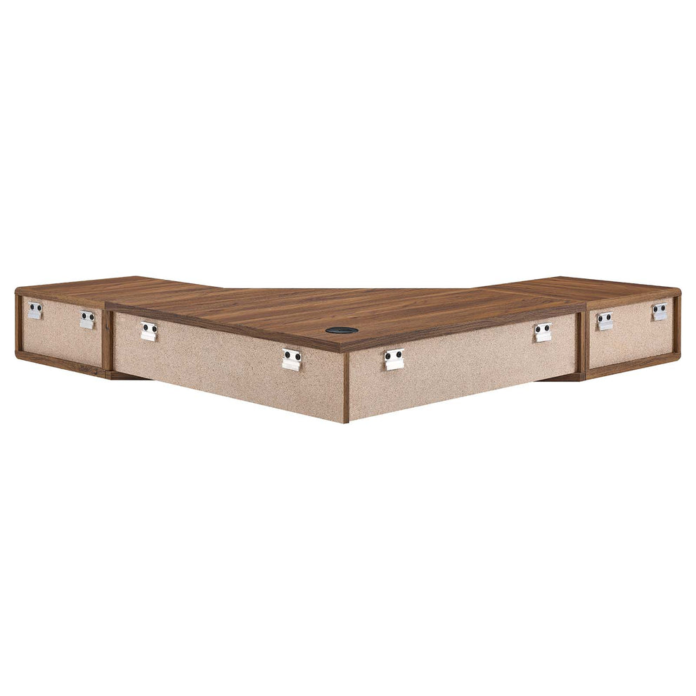 Transmit 47" Wall Mount Corner Walnut Office Desk By Modway - EEI-5862 | Desks | Modishstore - 4