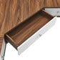 Transmit 47" Wall Mount Corner Walnut Office Desk By Modway - EEI-5862 | Desks | Modishstore - 6