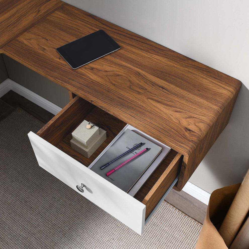 Transmit 55" Wall Mount Corner Wood Office Desk By Modway - EEI-5863 | Desks | Modishstore - 7