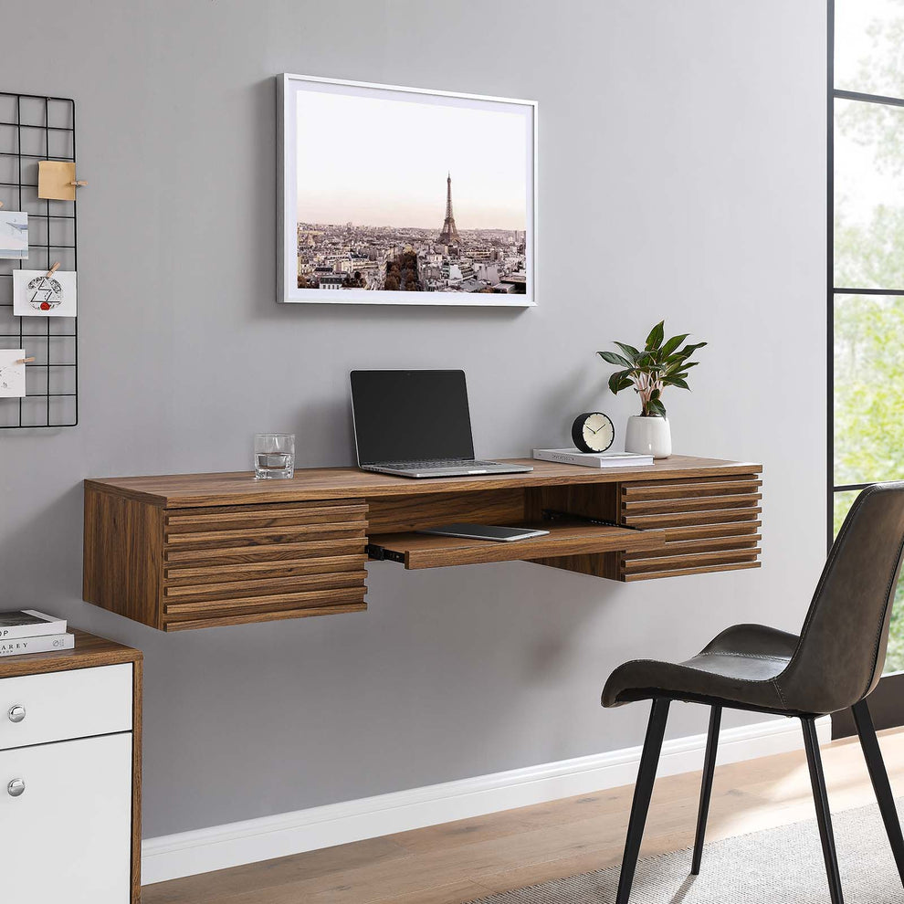 Render Wall Mount Wood Office Desk By Modway - EEI-5865 | Desks | Modishstore - 1