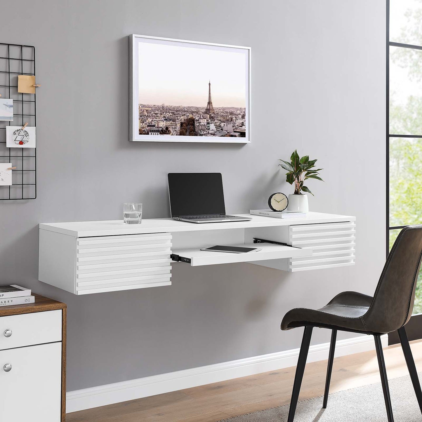 Render Wall Mount Wood Office Desk By Modway - EEI-5865-WAL | Desks |  Modishstore - 11