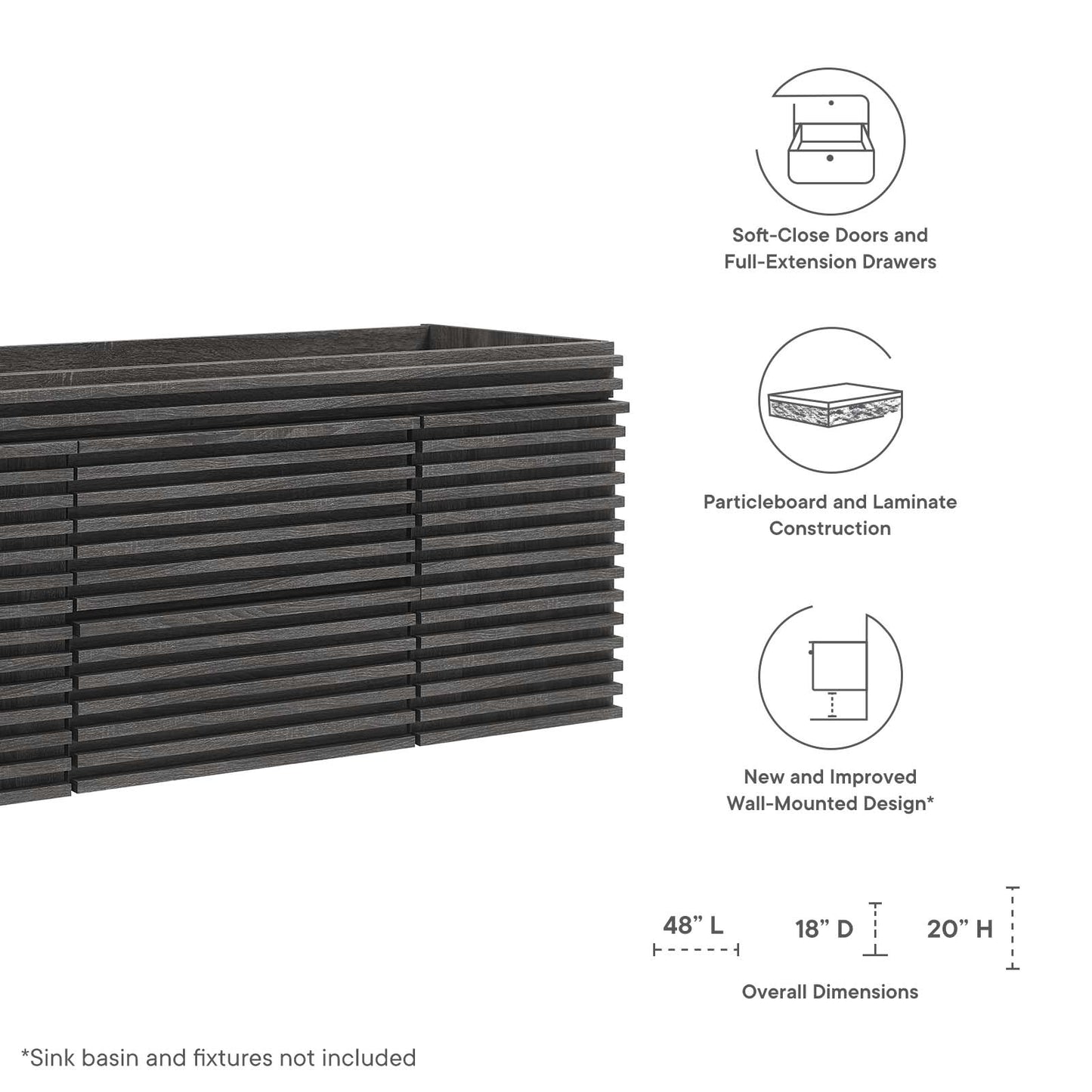 Render 48" Wall-Mount Bathroom Vanity Cabinet By Modway - EEI-5866 | Bathroom Accessories | Modishstore - 8