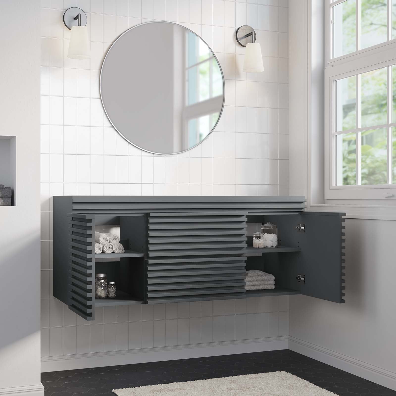 Render 48" Wall-Mount Bathroom Vanity Cabinet By Modway - EEI-5866 | Bathroom Accessories | Modishstore - 15