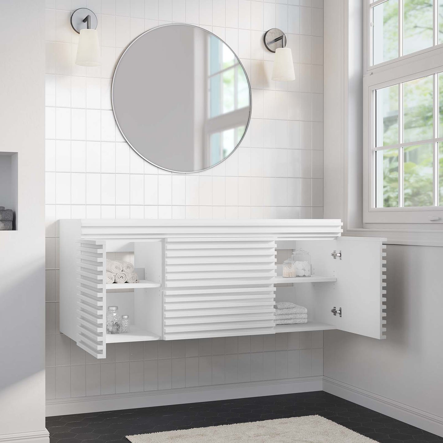 Render 48" Wall-Mount Bathroom Vanity Cabinet By Modway - EEI-5866 | Bathroom Accessories | Modishstore - 39