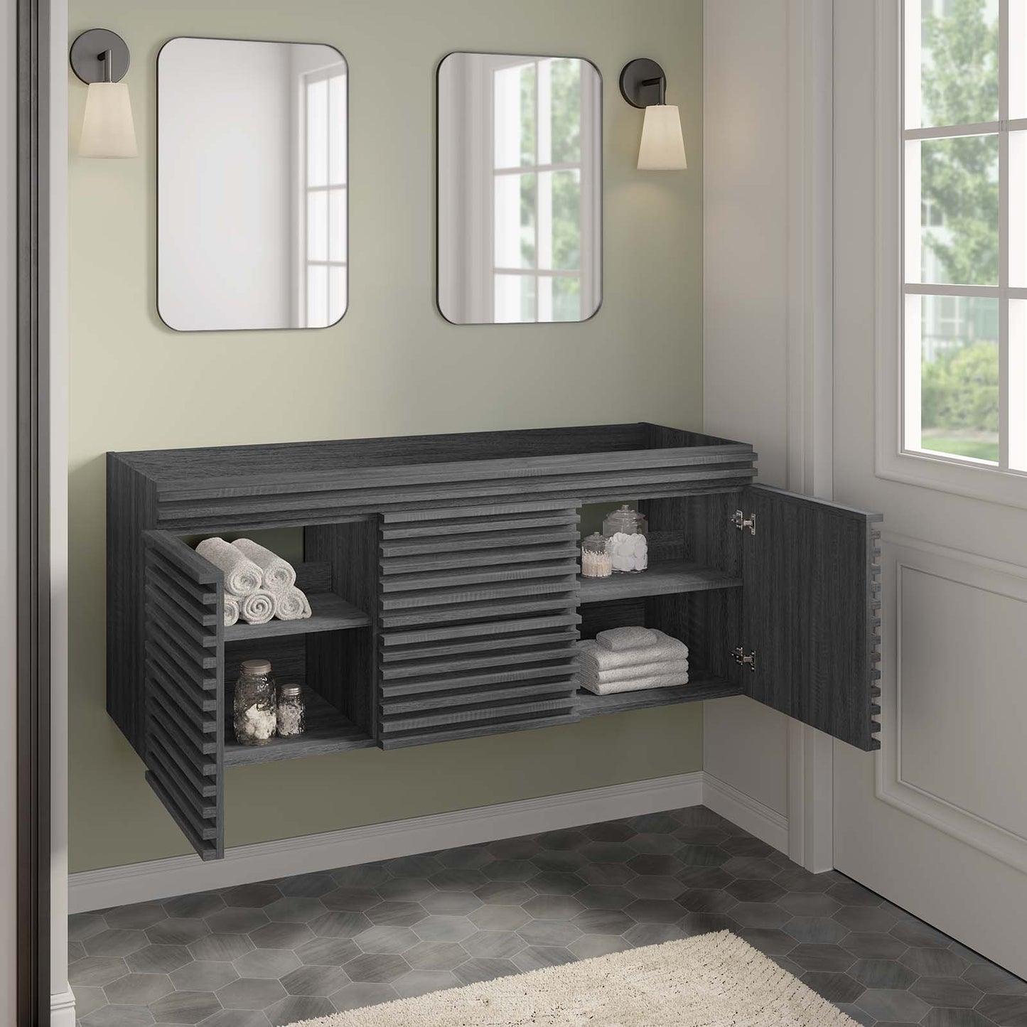 Render 48" Wall-Mount Bathroom Vanity Cabinet By Modway - EEI-5867 | Bathroom Accessories | Modishstore - 7