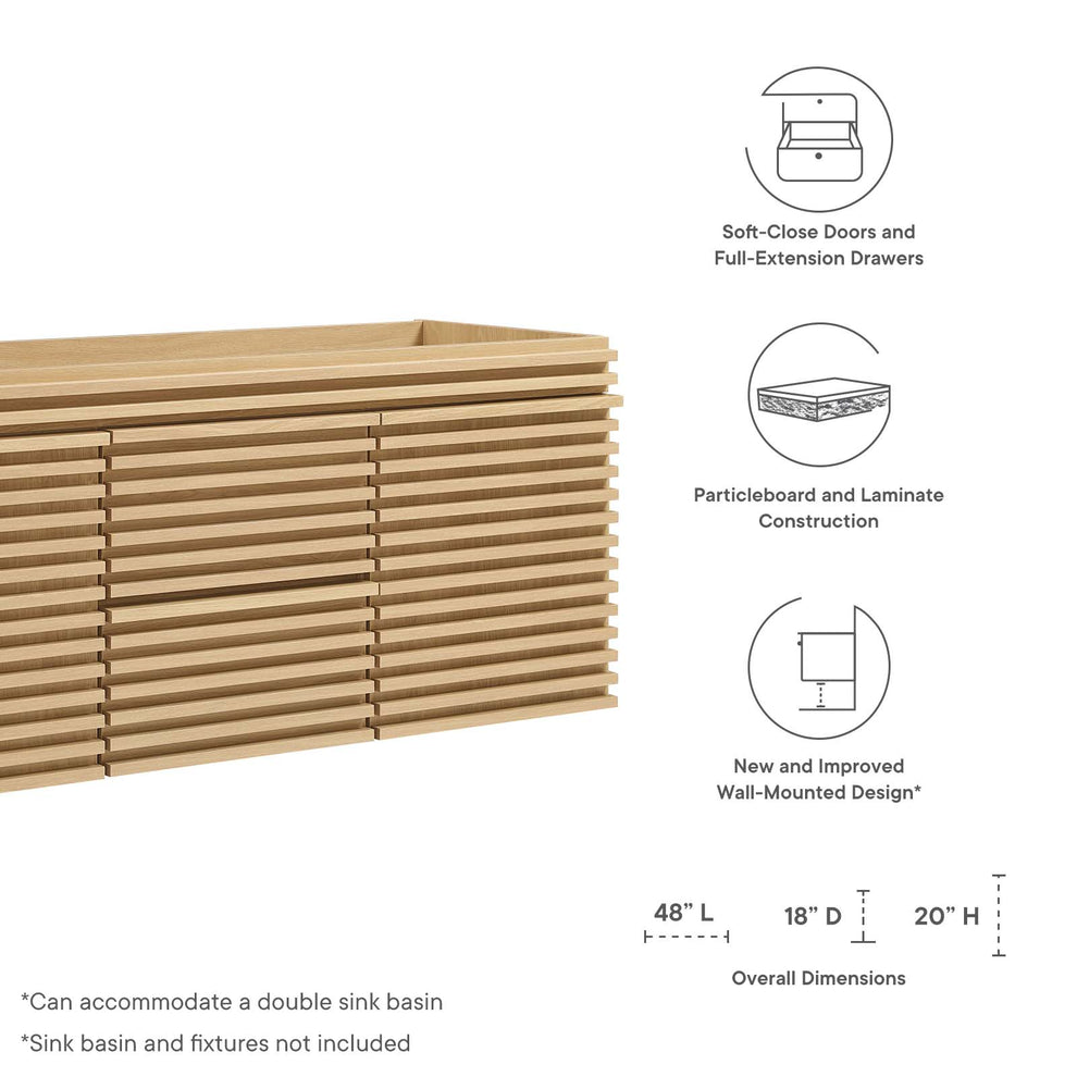 Render 48" Wall-Mount Bathroom Vanity Cabinet By Modway - EEI-5867 | Bathroom Accessories | Modishstore - 24