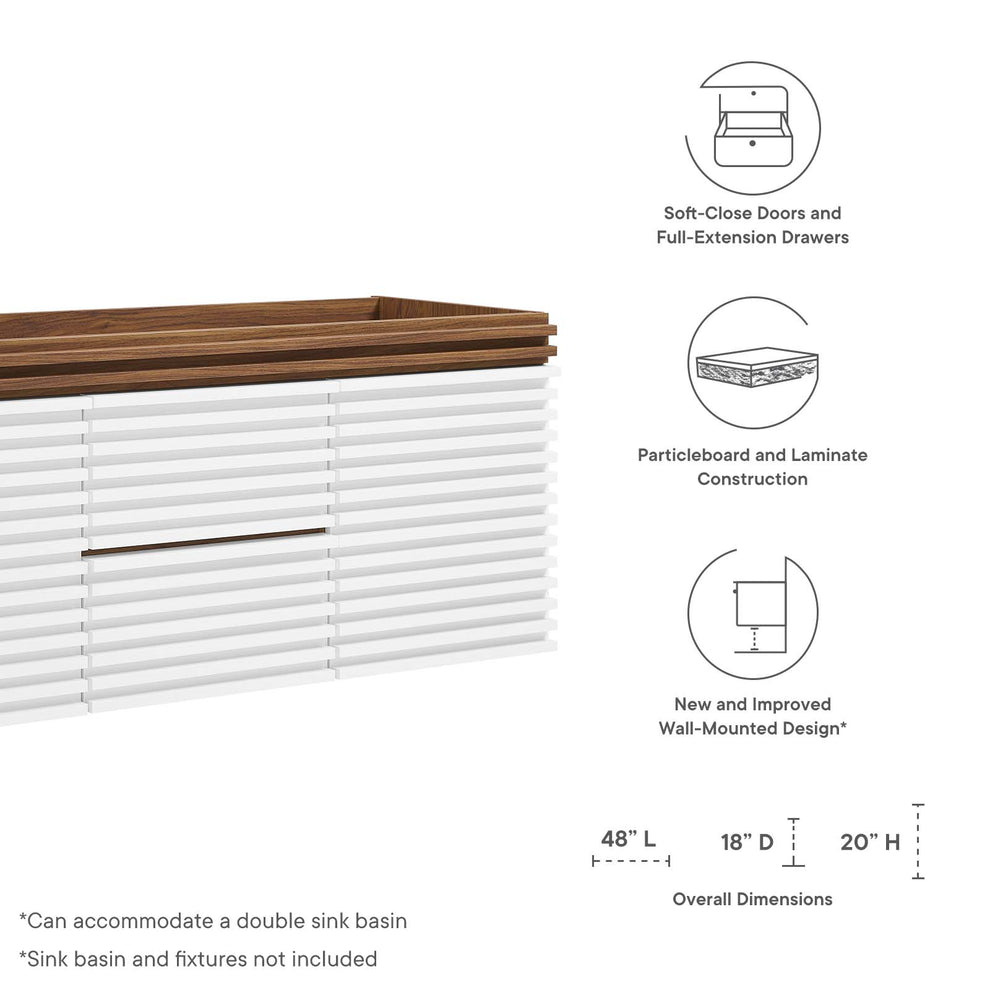 Render 48" Wall-Mount Bathroom Vanity Cabinet By Modway - EEI-5867 | Bathroom Accessories | Modishstore - 47