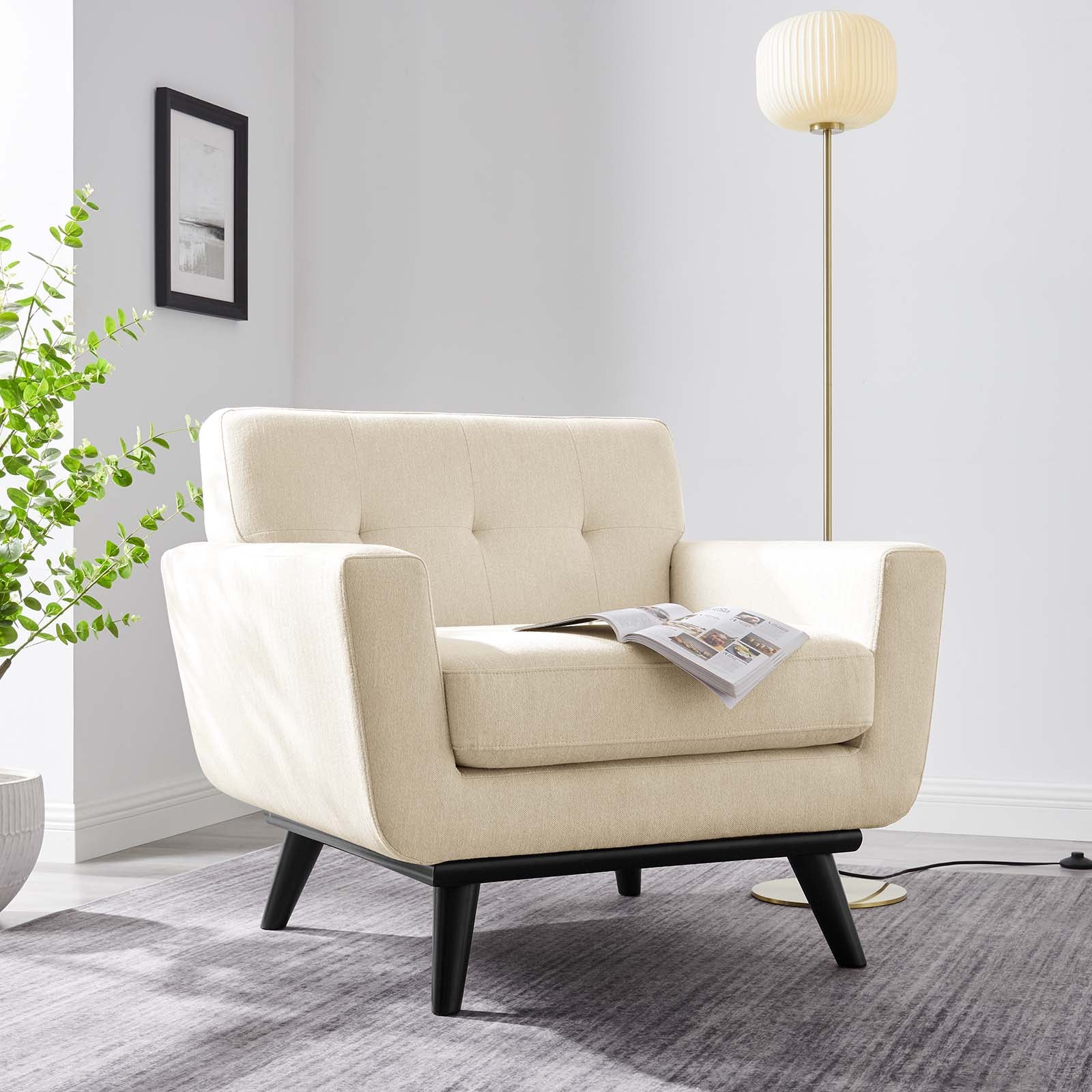 Engage Herringbone Fabric Armchair By Modway - EEI-5868-BEI | Armchairs |  Modishstore