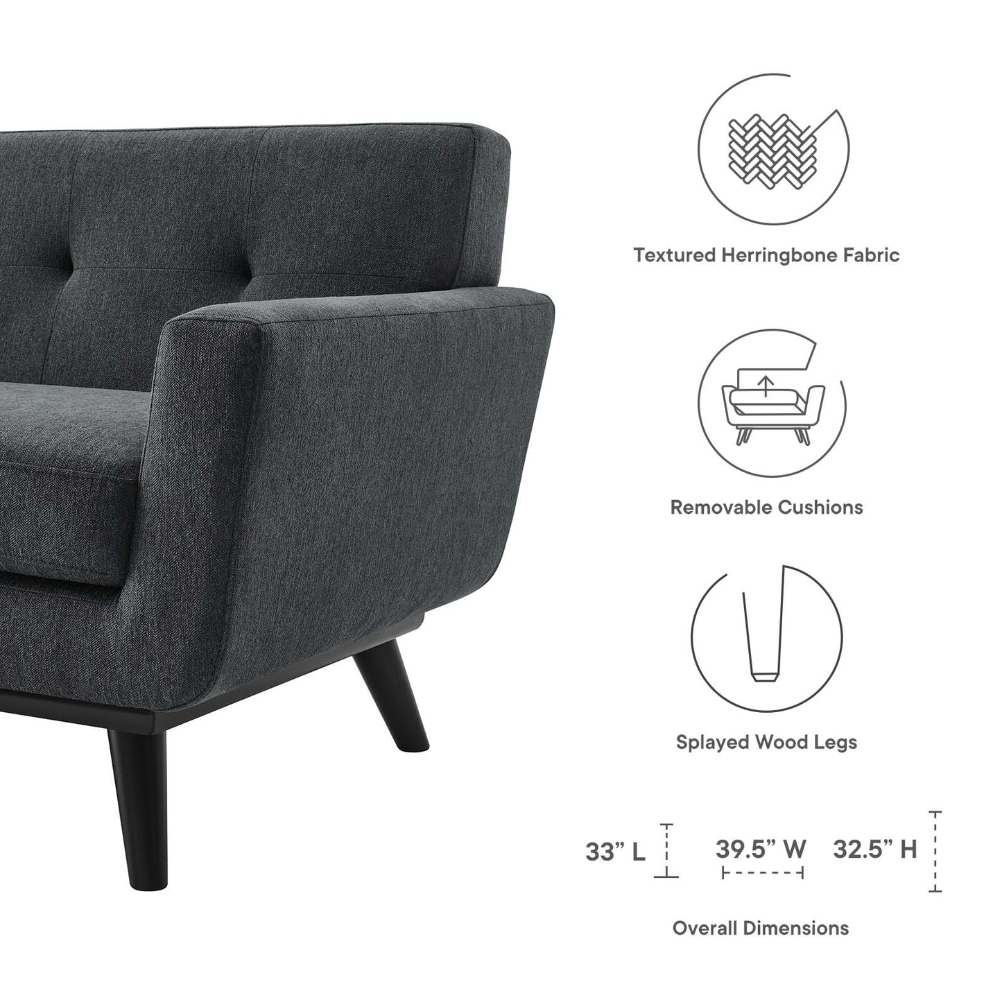 Engage Herringbone Fabric Armchair By Modway - EEI-5868-BEI | Armchairs |  Modishstore - 14