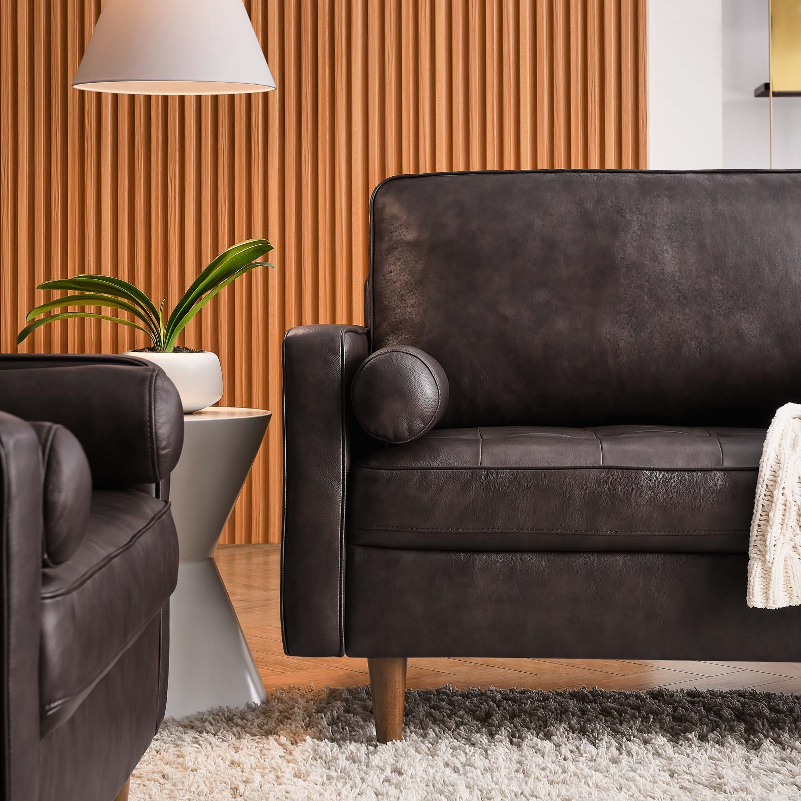 Valour 88" Leather Sofa By Modway - EEI-5871 | Sofas | Modishstore - 15