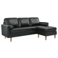 Valour 78" Leather Apartment Sectional Sofa By Modway - EEI-5872 | Sectional | Modishstore - 1