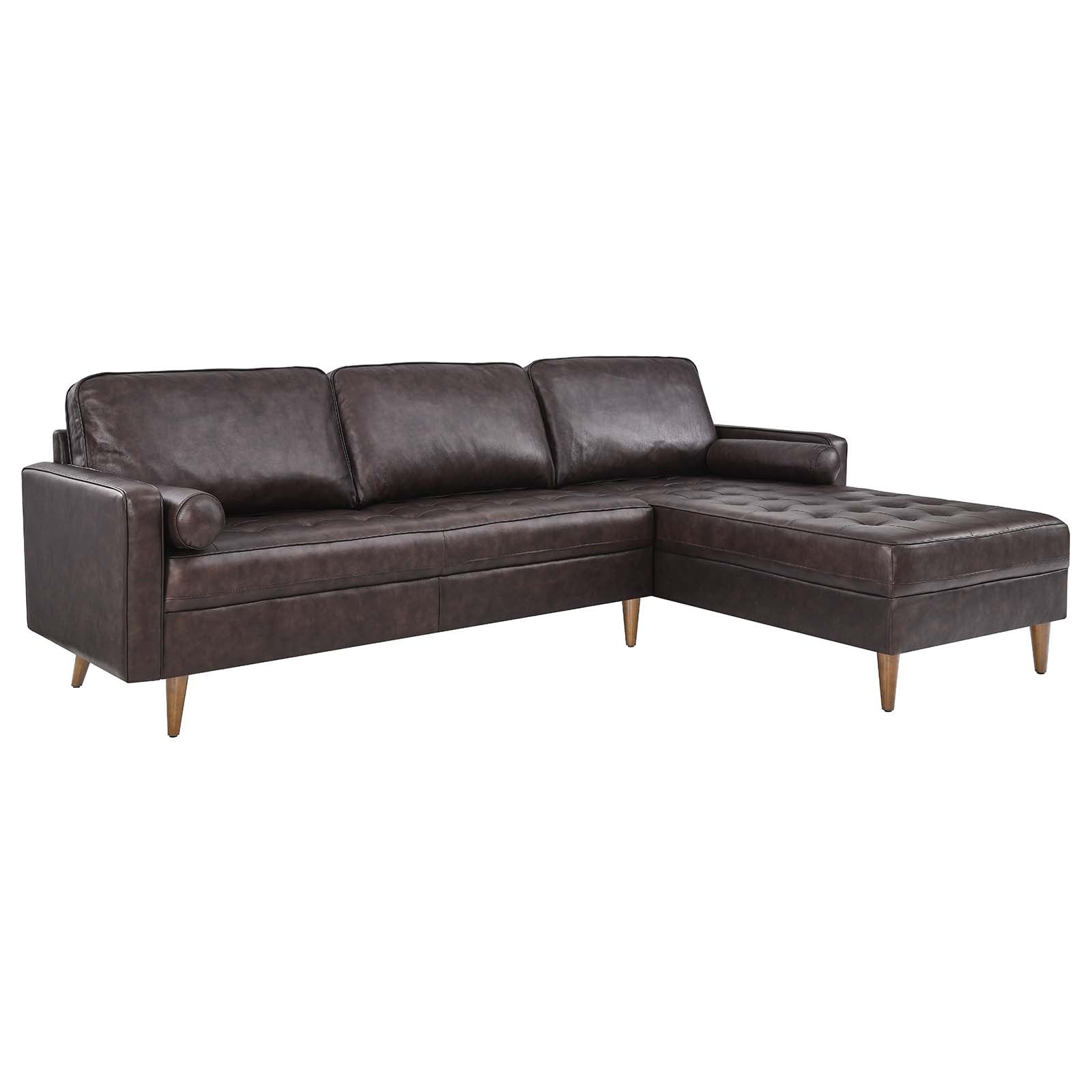 Valour 98" Leather Sectional Sofa By Modway - EEI-5873 | Sectional | Modishstore - 9