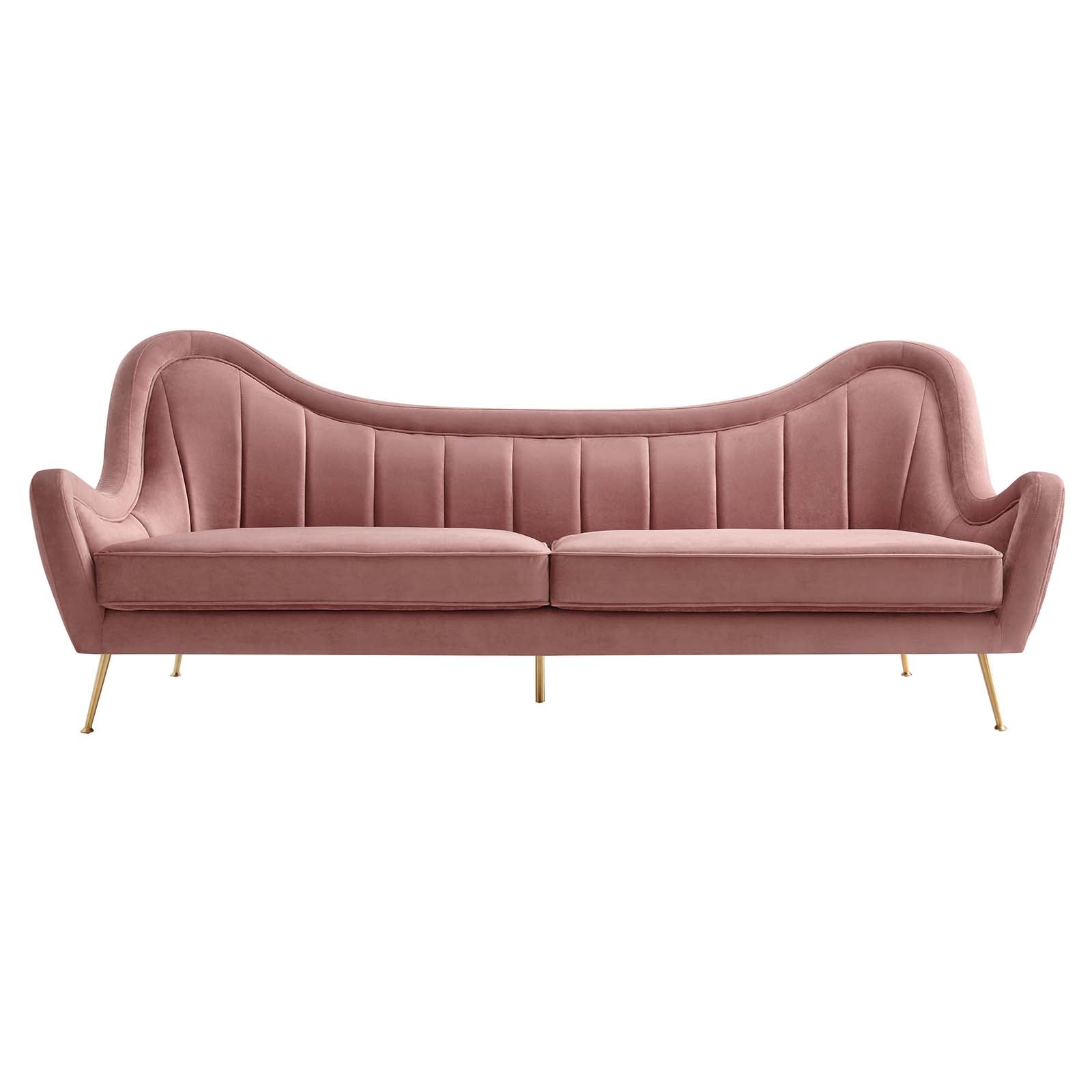 Cheshire Channel Tufted Performance Velvet Sofa By Modway - EEI-5874 | Sofas | Modishstore - 5