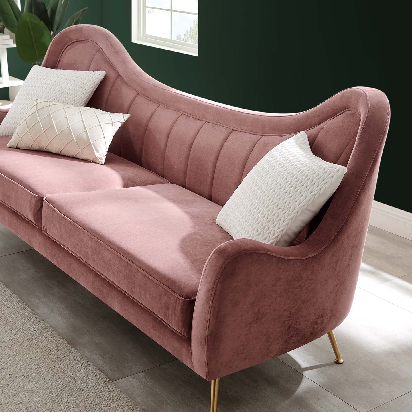 Cheshire Channel Tufted Performance Velvet Sofa By Modway - EEI-5874 | Sofas | Modishstore - 8