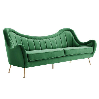 Cheshire Channel Tufted Performance Velvet Sofa By Modway - EEI-5874 | Sofas | Modishstore - 9