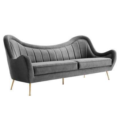 Cheshire Channel Tufted Performance Velvet Sofa By Modway - EEI-5874 | Sofas | Modishstore - 17