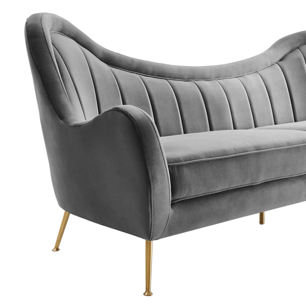 Cheshire Channel Tufted Performance Velvet Sofa By Modway - EEI-5874 | Sofas | Modishstore - 18