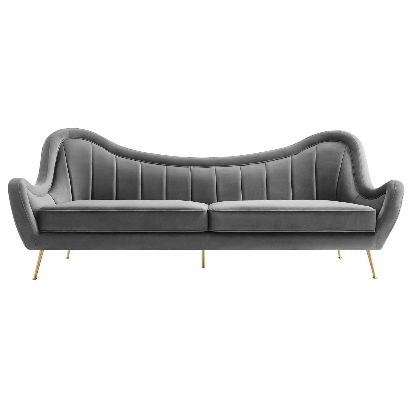 Cheshire Channel Tufted Performance Velvet Sofa By Modway - EEI-5874 | Sofas | Modishstore - 21