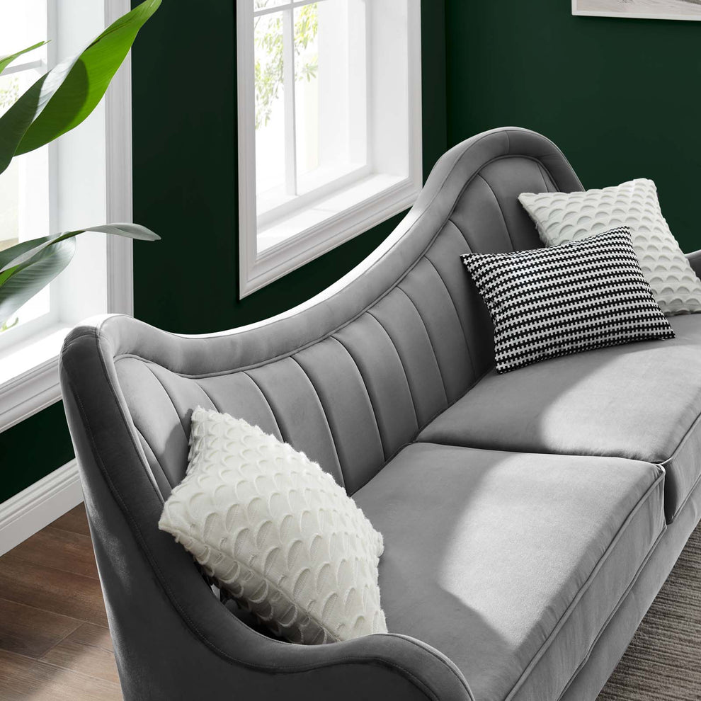 Cheshire Channel Tufted Performance Velvet Sofa By Modway - EEI-5874 | Sofas | Modishstore - 24