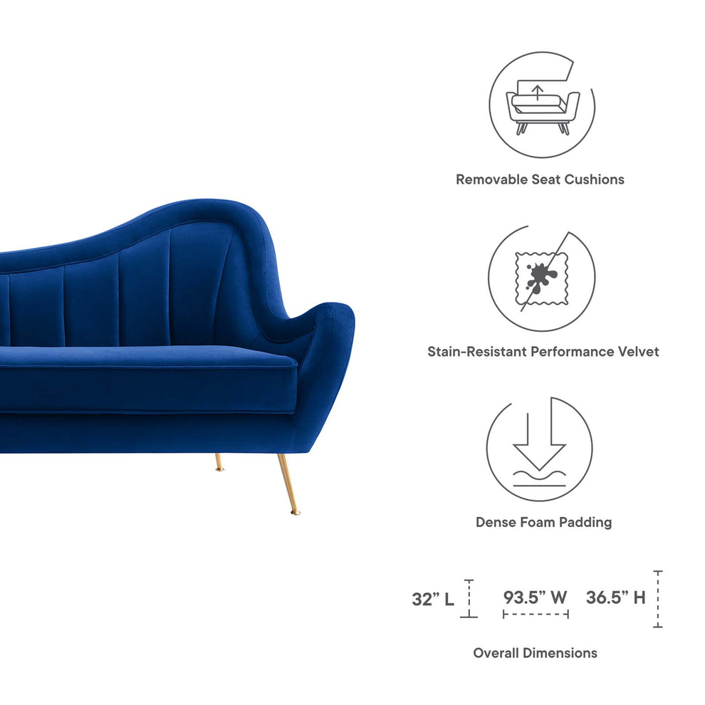 Cheshire Channel Tufted Performance Velvet Sofa By Modway - EEI-5874 | Sofas | Modishstore - 31