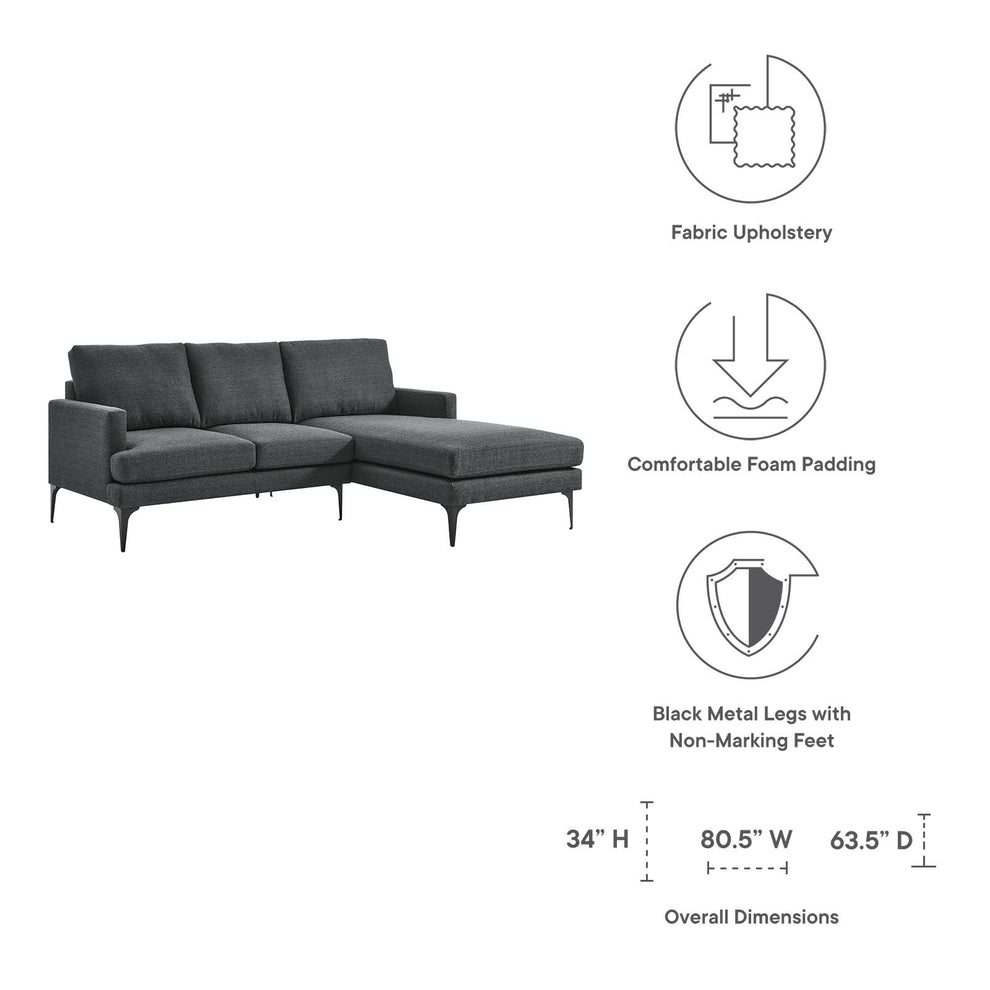 Evermore Right-Facing Upholstered Fabric Sectional Sofa By Modway - EEI-6012 | Sectional | Modishstore - 22