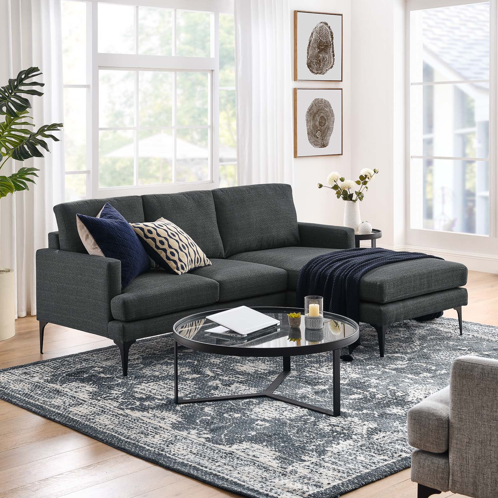 Evermore Right-Facing Upholstered Fabric Sectional Sofa By Modway - EEI-6012 | Sectional | Modishstore - 24