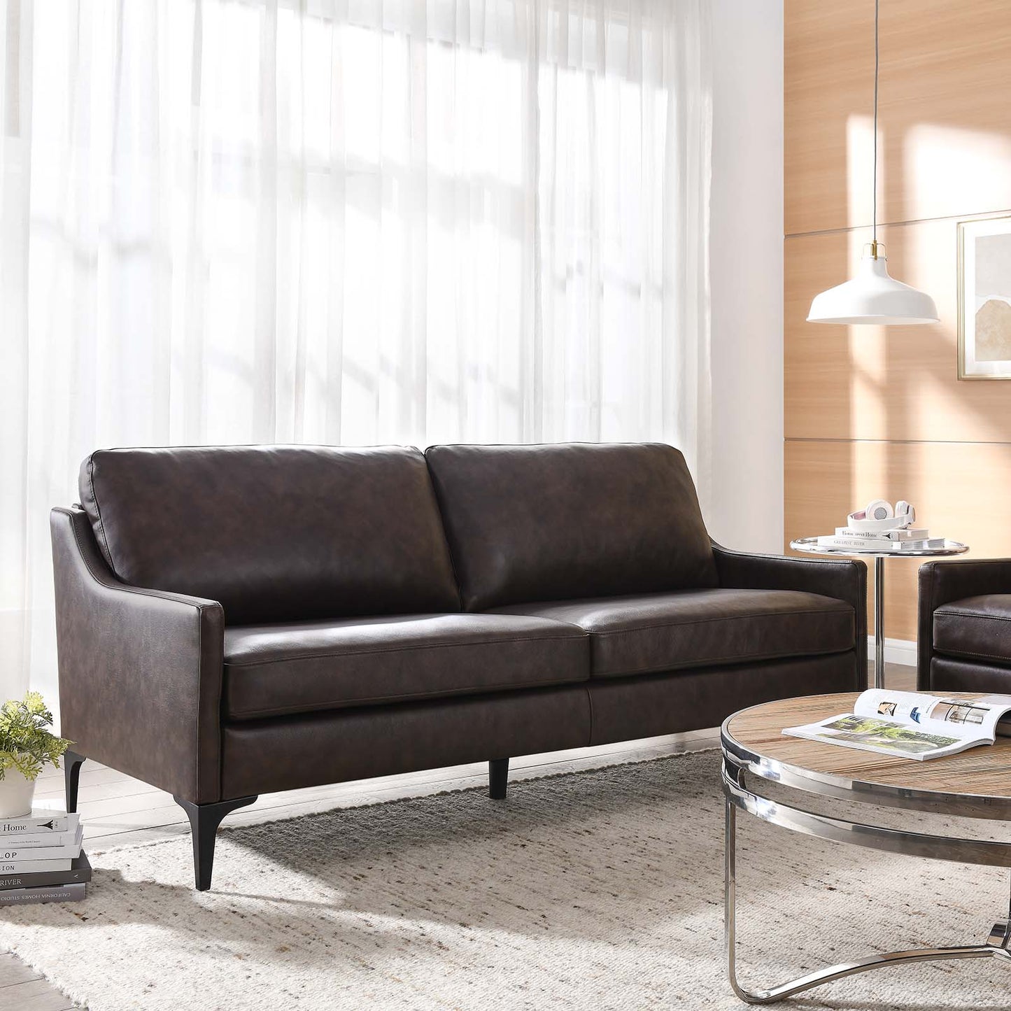 Corland Leather Sofa By Modway - EEI-6018 | Sofas | Modishstore - 1