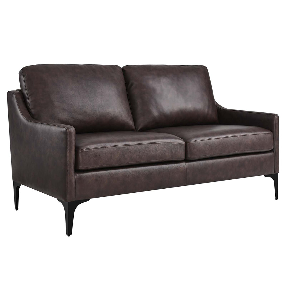 Corland Leather Loveseat By Modway - EEI-6020 | Loveseats | Modishstore - 1