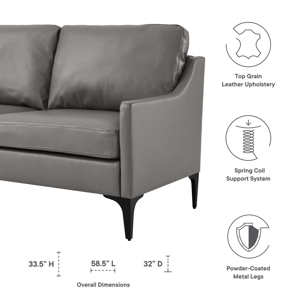 Corland Leather Loveseat By Modway - EEI-6020 | Loveseats | Modishstore - 14