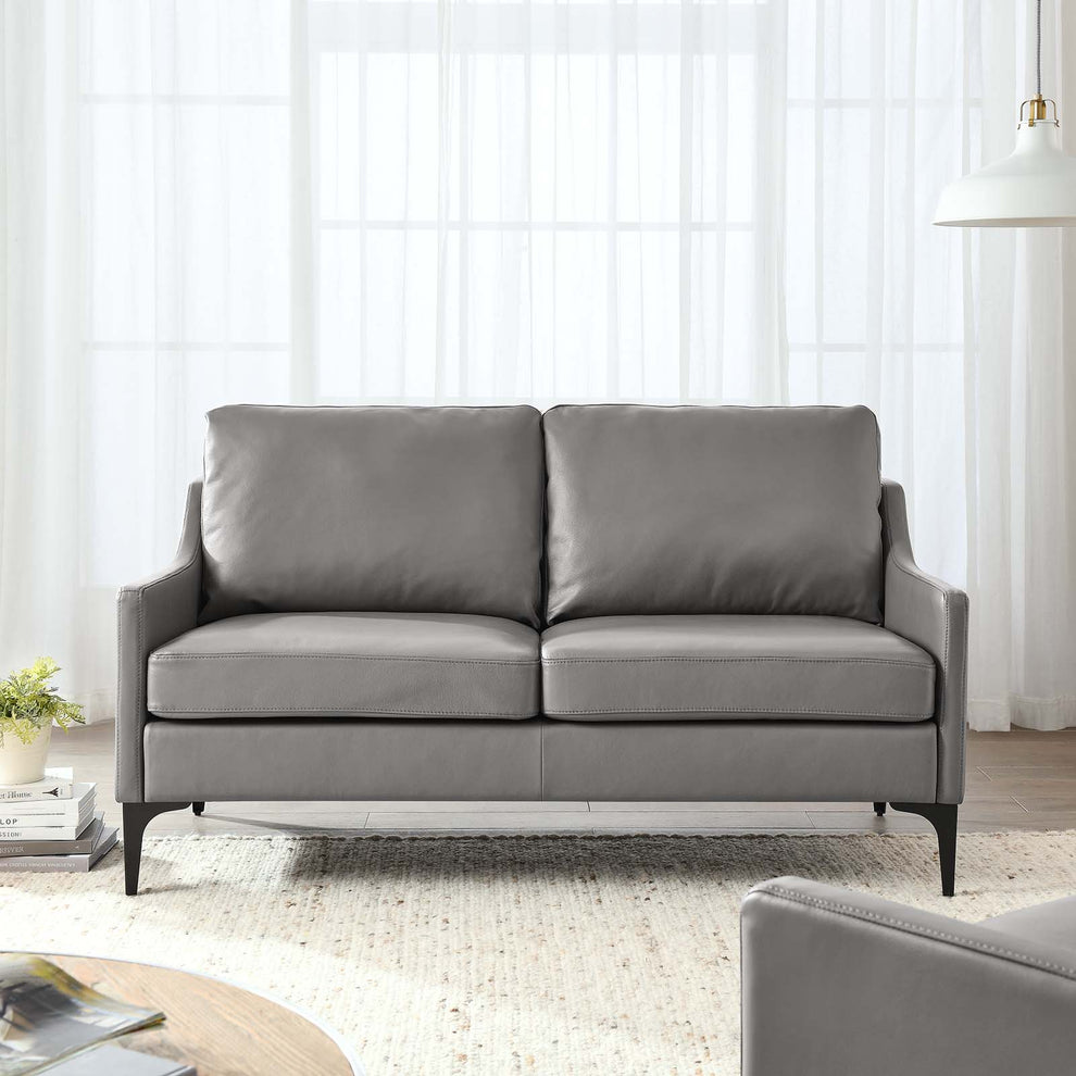 Corland Leather Loveseat By Modway - EEI-6020 | Loveseats | Modishstore - 16