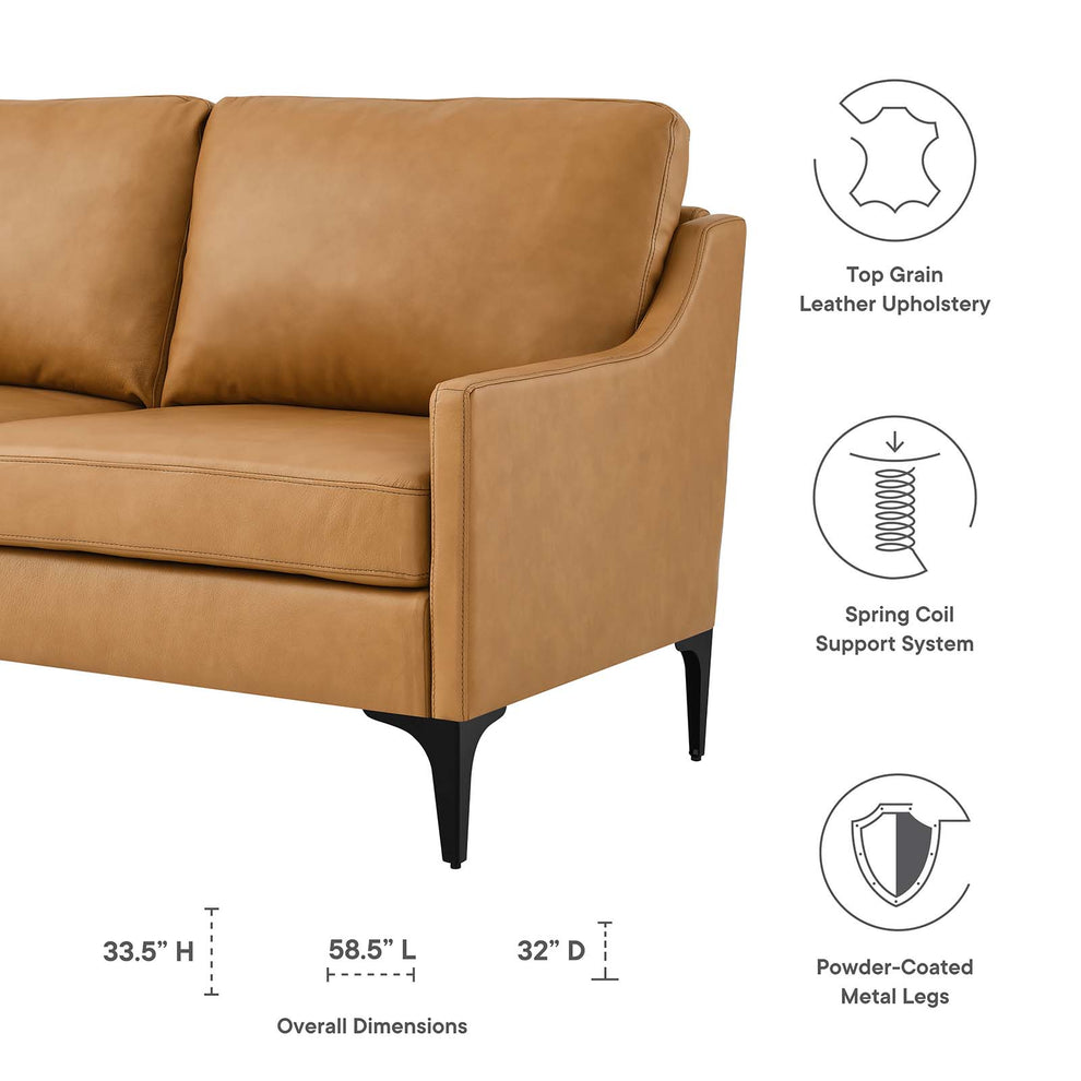 Corland Leather Loveseat By Modway - EEI-6020 | Loveseats | Modishstore - 22