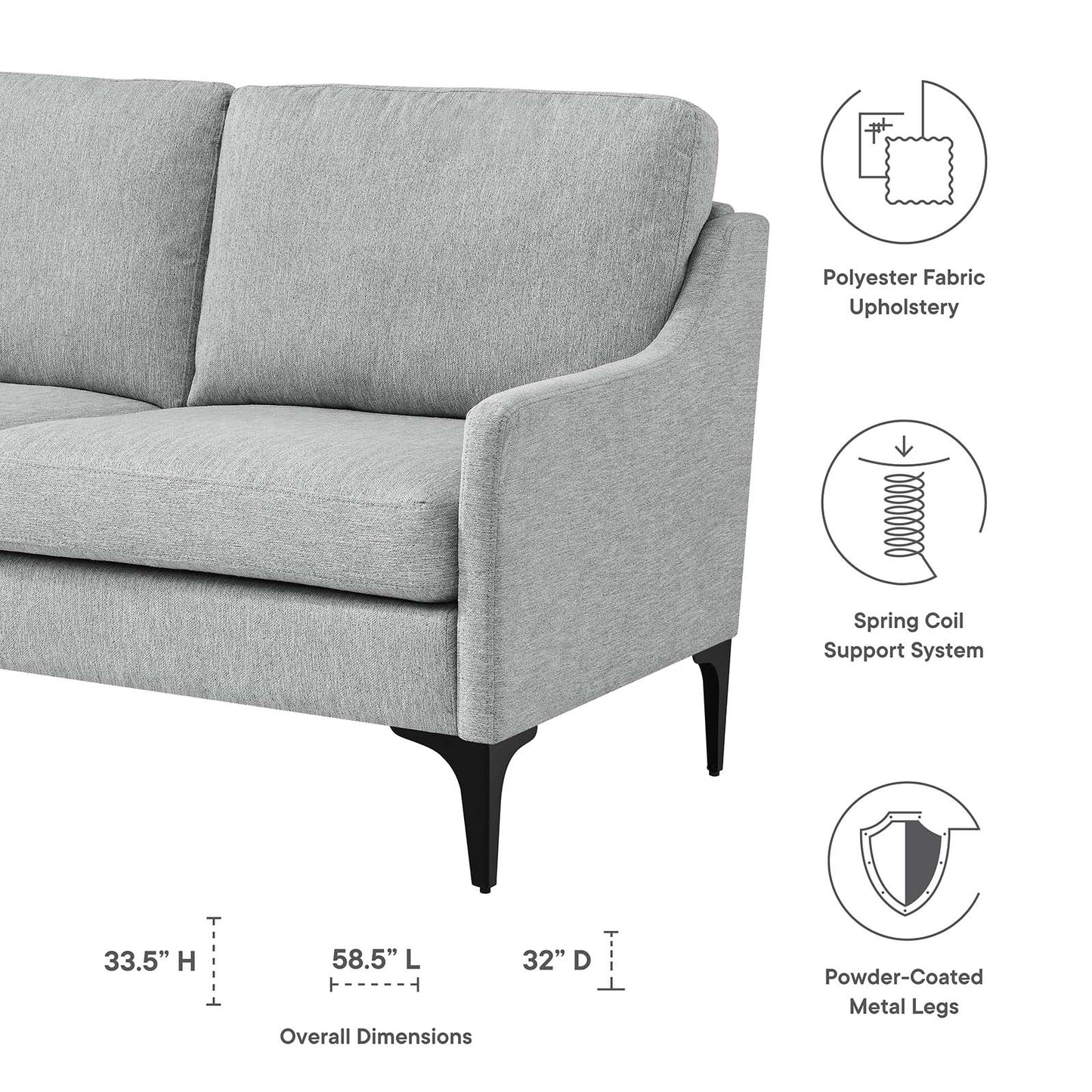 Corland Upholstered Fabric Loveseat By Modway - EEI-6021 | Loveseats | Modishstore - 23