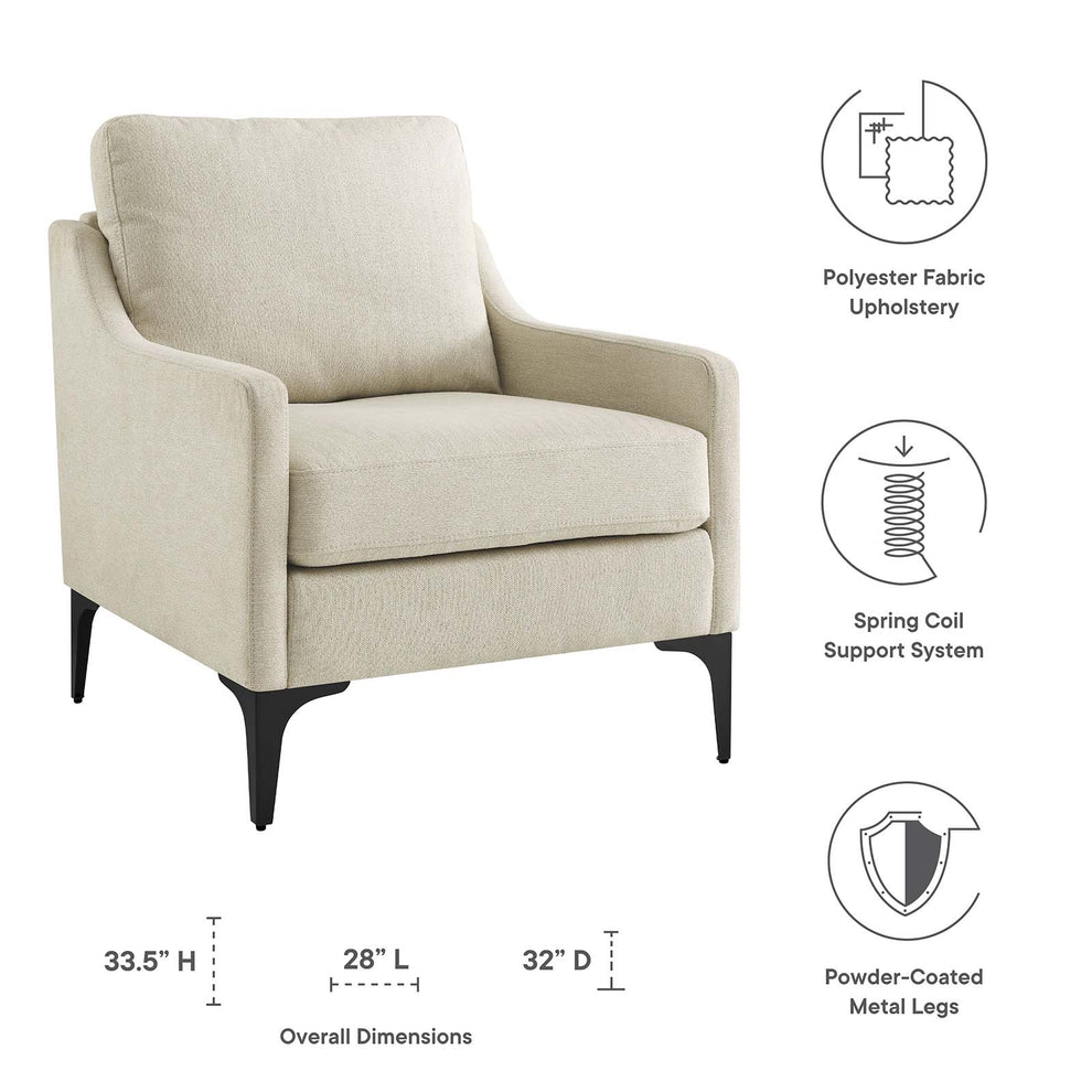 Corland Upholstered Fabric Armchair By Modway - EEI-6023 | Armchairs | Modishstore - 7