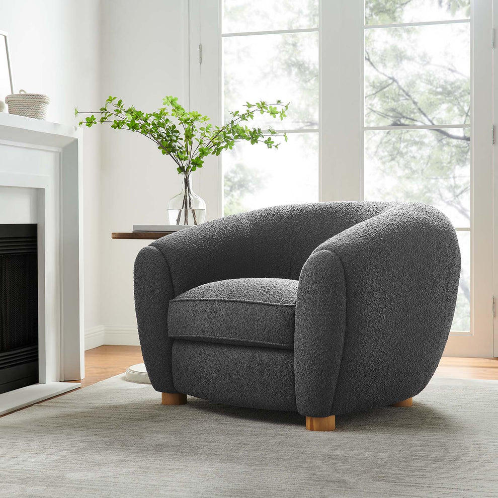 Abundant Boucle Upholstered Fabric Armchair By Modway - EEI-6025 | Armchairs | Modishstore - 1
