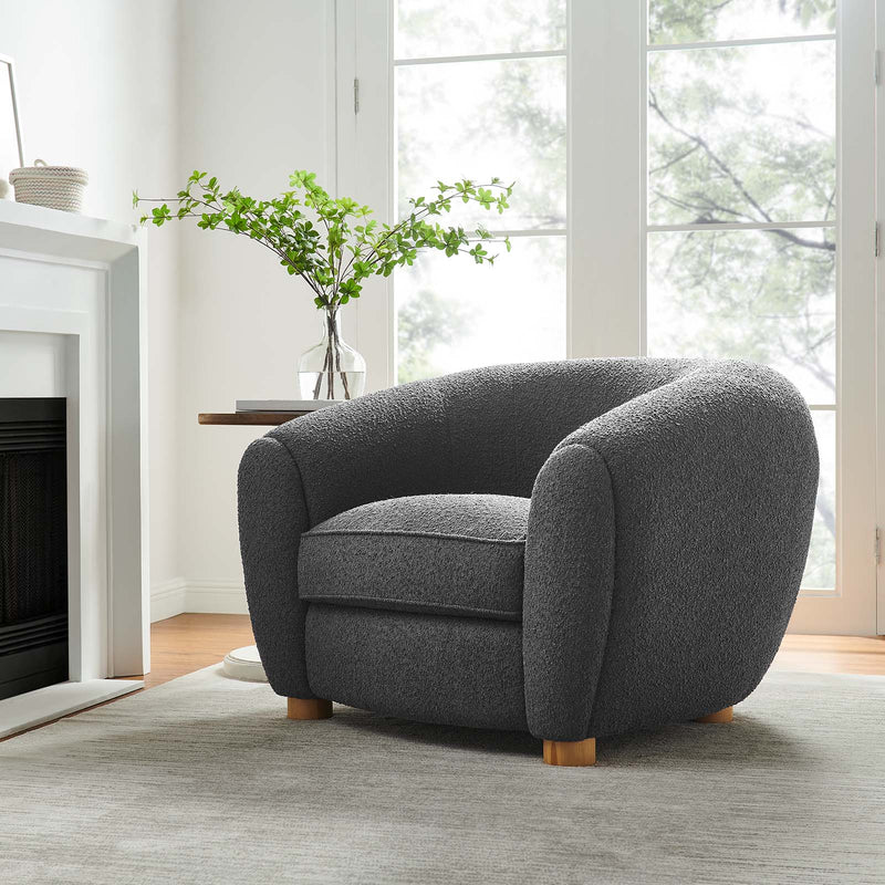 Abundant Boucle Upholstered Fabric Armchair By Modway - EEI-6025 | Armchairs | Modishstore - 1