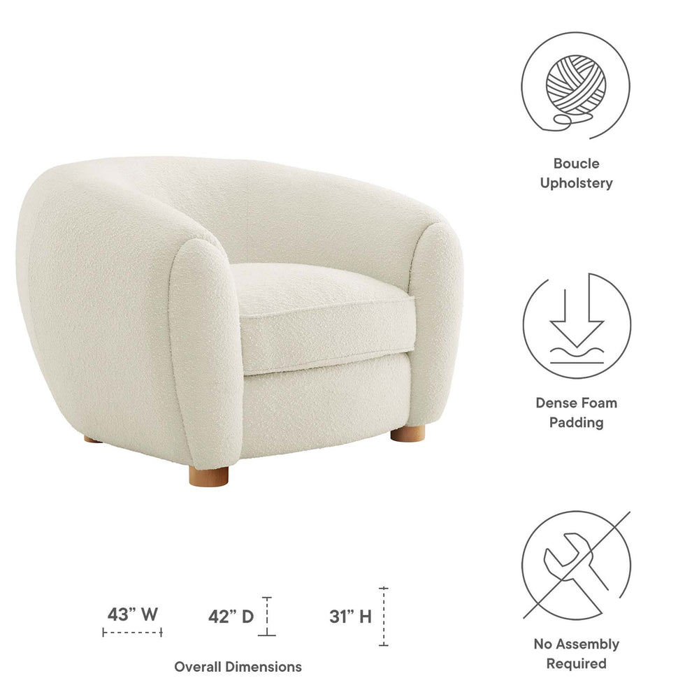 Abundant Boucle Upholstered Fabric Armchair By Modway - EEI-6025 | Armchairs | Modishstore - 10