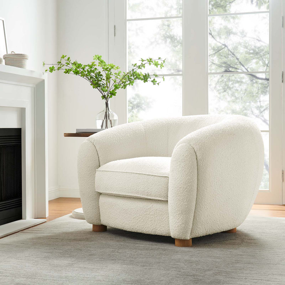 Abundant Boucle Upholstered Fabric Armchair By Modway - EEI-6025 | Armchairs | Modishstore - 16