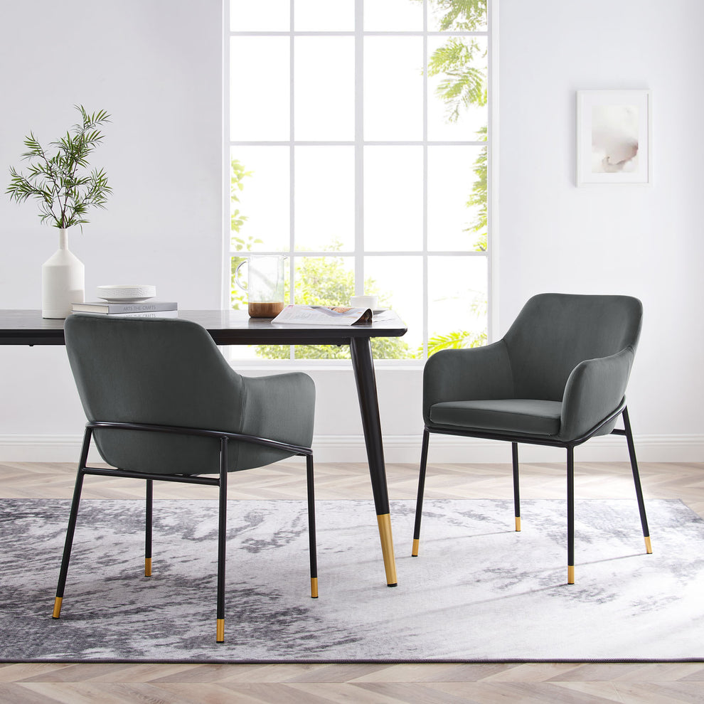 Jovi Performance Velvet Dining Armchair Set of 2 By Modway - EEI-6026 | Dining Chairs | Modishstore - 17