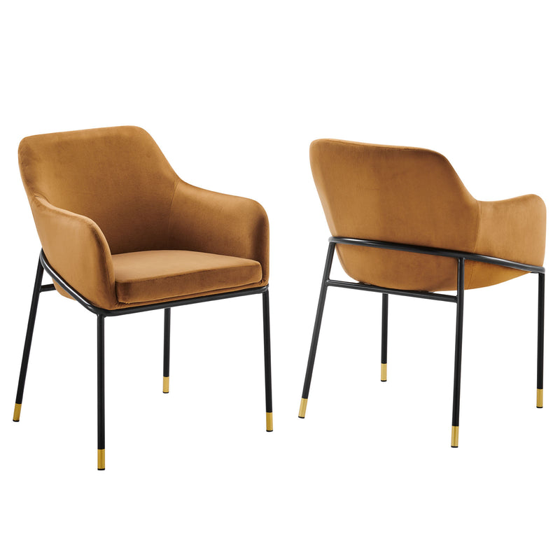 Jovi Performance Velvet Dining Armchair Set of 2 By Modway - EEI-6026 | Dining Chairs | Modishstore - 22