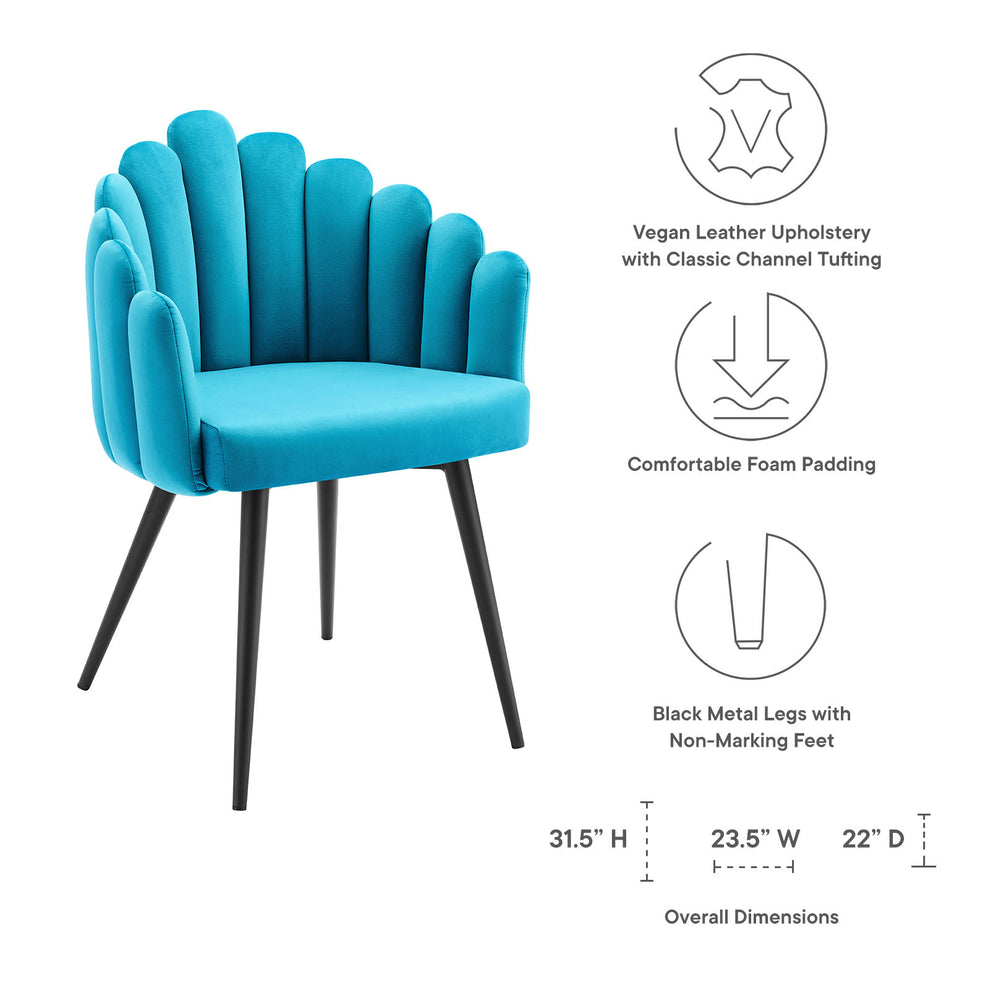Vanguard Performance Velvet Dining Chair Set of 2 By Modway - EEI-6028 | Dining Chairs | Modishstore - 7