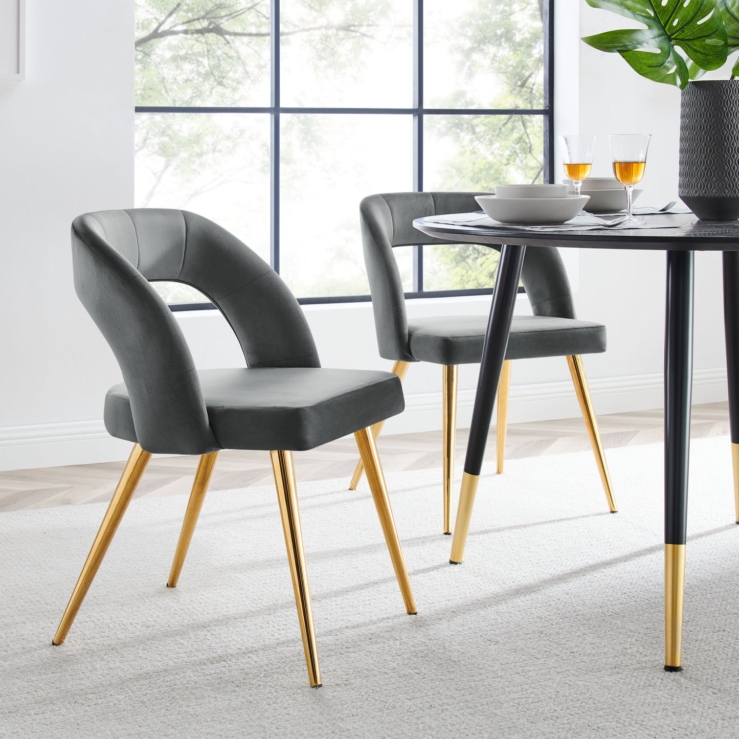 Marciano Performance Velvet Dining Chair Set of 2 By Modway - EEI-6030 | Dining Chairs | Modishstore - 41