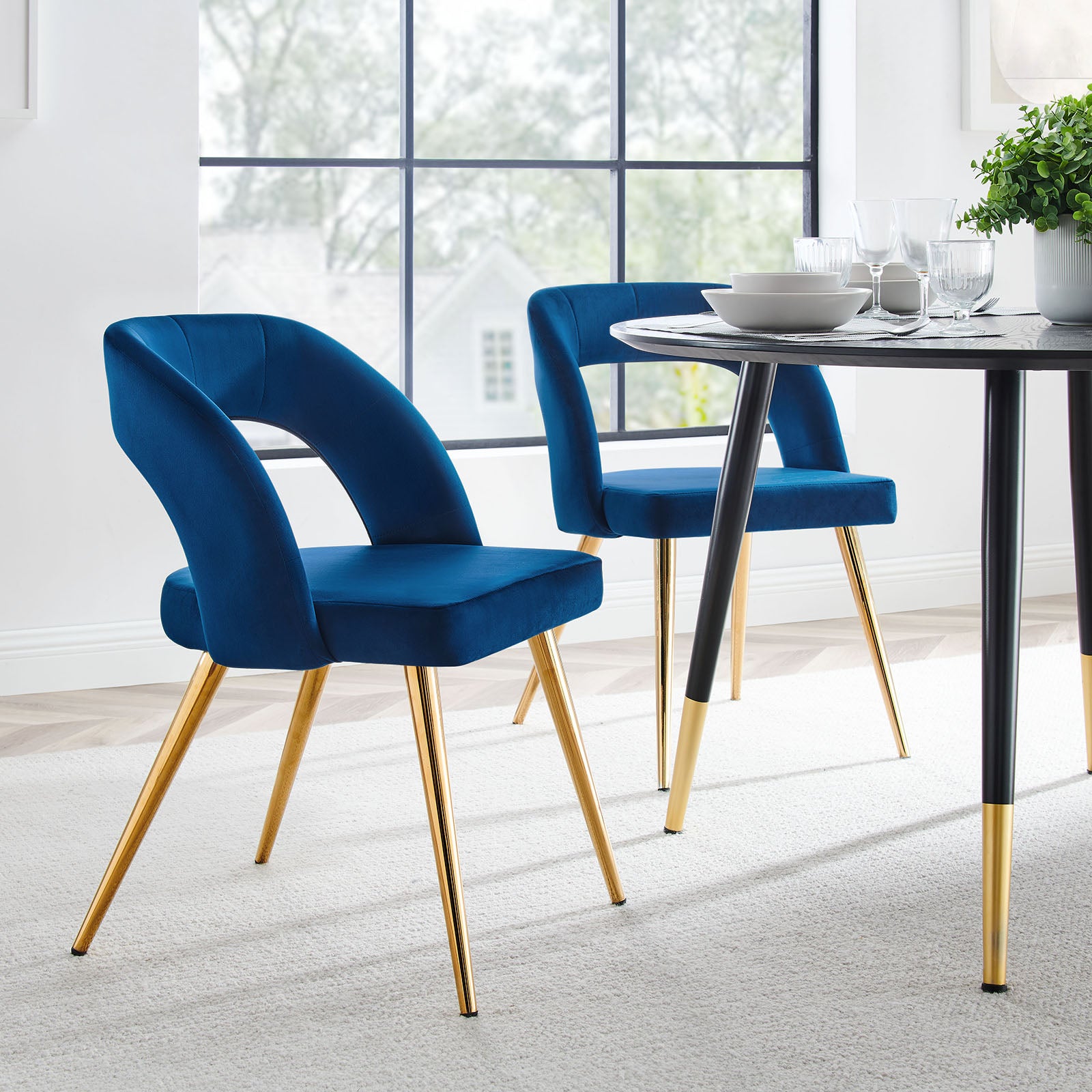 Marciano Performance Velvet Dining Chair Set of 2 By Modway - EEI-6030 | Dining Chairs | Modishstore - 42