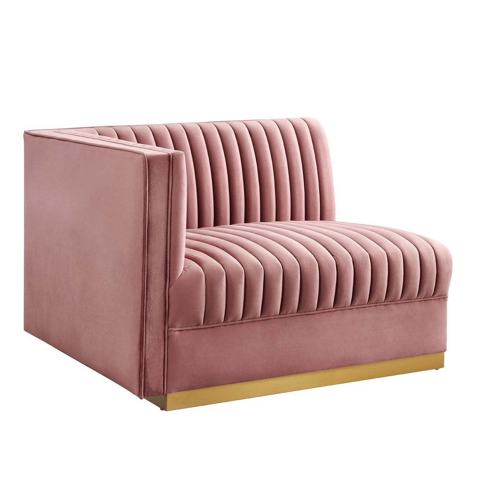 Sanguine Channel Tufted Performance Velvet Modular Sectional Sofa Left-Arm Chair By Modway - EEI-6031 | Sectional | Modishstore - 1